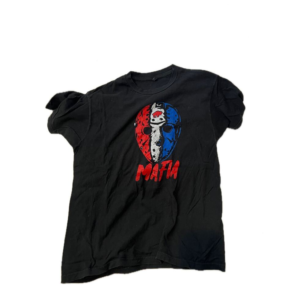 Jason Voorhees Friday the 13th Mafia Black T-Shirt Mens XL